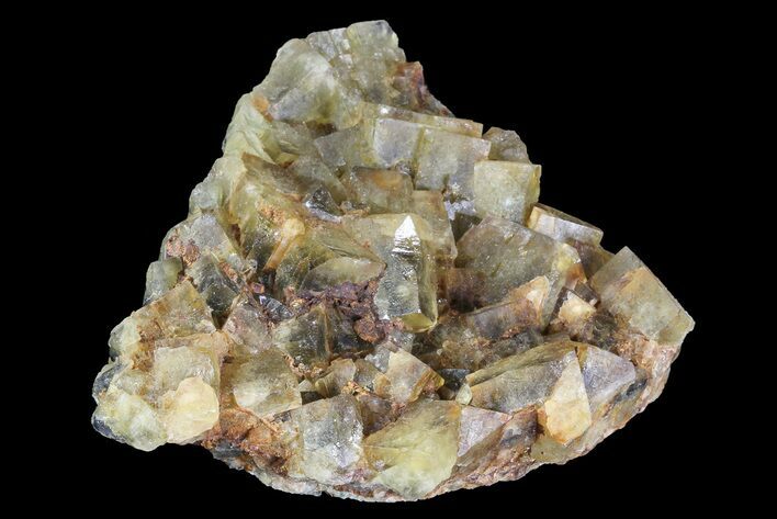 Yellow/Green Cubic Fluorite Crystal Cluster - Morocco #82808